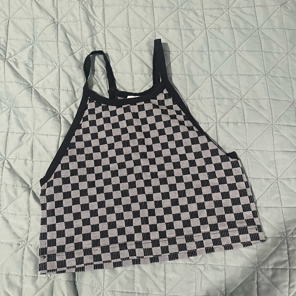 SO Monochrome Checkered Tank Top